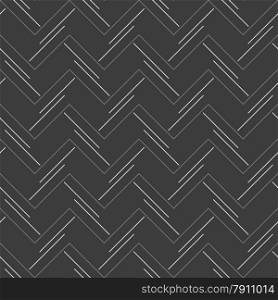 Seamless stylish geometric background. Modern abstract pattern. Flat monochrome design.Monochrome pattern with doubled strips forming horizontal zigzag.
