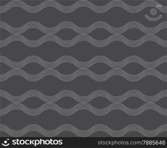 Seamless stylish geometric background. Modern abstract pattern. Flat monochrome design.Repeating ornament horizontal wavy lines .