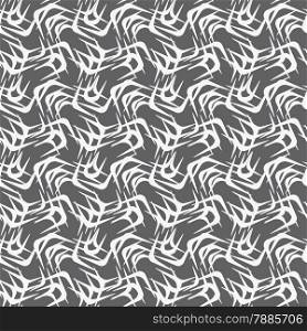 Seamless stylish geometric background. Modern abstract pattern. Flat monochrome design.Repeating ornament white intersecting shapes.