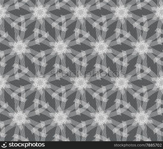 Seamless stylish geometric background. Modern abstract pattern. Flat monochrome design.Repeating ornament white linear stars.