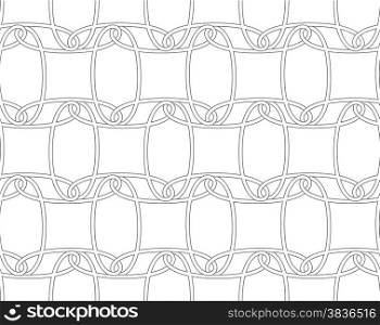 Seamless stylish geometric background. Modern abstract pattern. Flat monochrome design.Slim gray horizontal interlocking ornament.