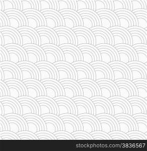Seamless stylish geometric background. Modern abstract pattern. Flat monochrome design.Slim gray offset overlapping circles.