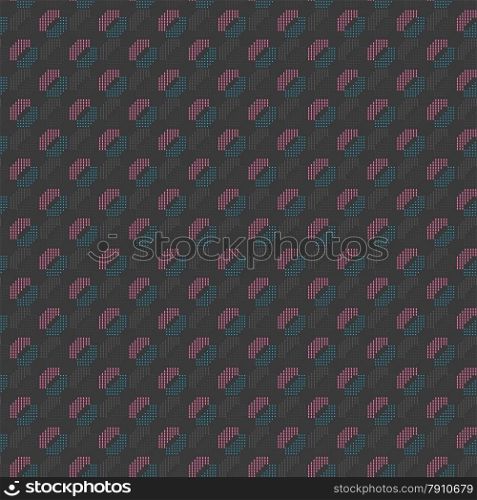 Seamless stylish geometric background. Modern abstract pattern. Flat textured design.Colored geometrical pattern with pink and blue dotted lips.