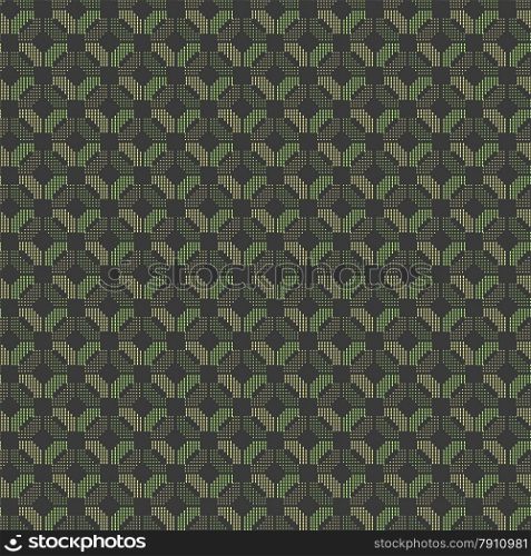 Seamless stylish geometric background. Modern abstract pattern. Flat textured design.Colored geometrical pattern with green and orange dotted squares.