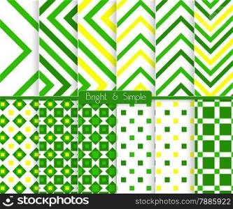 Seamless stylish geometric background set. Simple patterns.Each pattern grouped on separate layer under cover. Easy to edit or recolor.