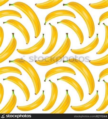 Seamless Stylish Pattern with Ripe Bananas. Fruit Wallpaper. Illustration Seamless Stylish Pattern with Ripe Bananas. Fruit Wallpaper - Vector