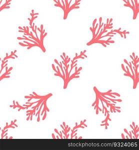 Seamless summer color pattern of abstract shapes.Sea corals. Background design, packaging, fabric. Vector illustration.  