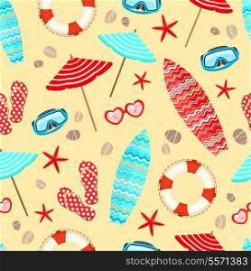 Seamless summer holiday vacation pattern background vector illustration