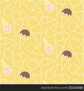 Seamless summer ice cream pattern. Seamless summer ice cream pattern (melon or vanilla background)