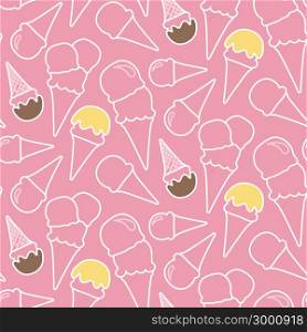 Seamless summer ice cream pattern. Seamless summer ice cream pattern (strawberry background)