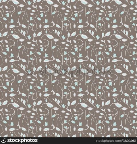 seamless summer tiny floral pattern on brown background