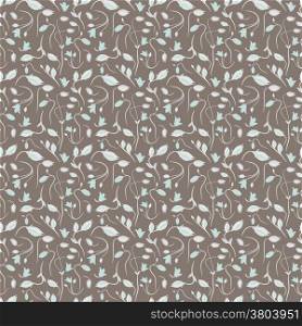 seamless summer tiny floral pattern on brown background