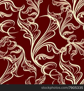 Seamless swirl pattern drawn in retro style.