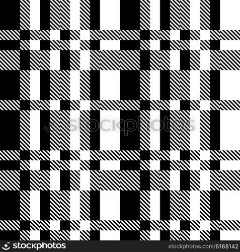 Seamless Tartan Pattern. Vector Black and White Background. Seamless Tartan Pattern