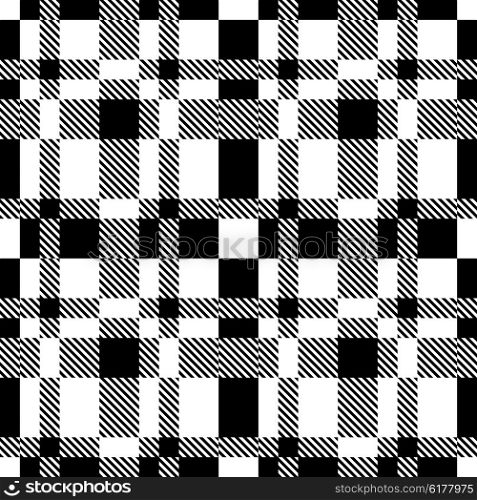 Seamless Tartan Pattern. Vector Black and White Background. Seamless Tartan Pattern