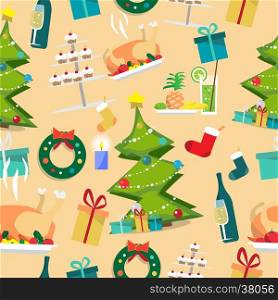 Seamless textile pattern for a Christmas theme
