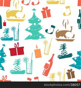 Seamless textile pattern for a Christmas theme flat style