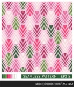 Seamless texture design. Vector recurring template. Stylized leaves shapes. Floral motif. Minimal geometric ornament. . Seamless pattern. Stylized geometric shapes.