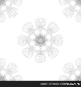 Seamless Texture. Element for Design. Ornamental Backdrop. Pattern Fill. Ornate Floral Decor for Wallpaper. Traditional Decor on White Background. Seamless Texture. Element for Design