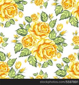 Seamless texture of rose bushes. Vector illustration