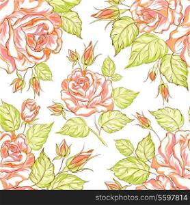 Seamless texture of roses. Vector illustration