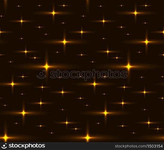Seamless texture of the night sky with golden stars. Vector pattern for wrapping paper, wallpaper and your creativity. Seamless texture of the night sky with stars.