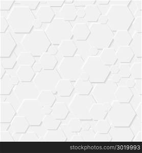 Seamless texture of white hexagons of different sizes