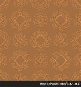 Seamless Texture on Orange. Element for Design.. Seamless Texture on Orange. Element for Design. Ornamental Backdrop. Pattern Fill. Ornate Floral Decor for Wallpaper. Traditional Decor on Orange Background