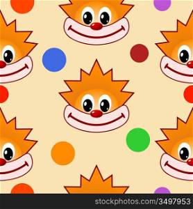 seamless texture with a clown&acute;s face
