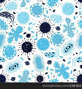 Seamless texture with bacterias and germs. Vector seamless pattern illustration. Seamless texture with bacterias and germs. Vector pattern
