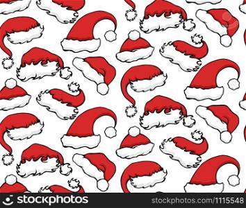 Seamless texture with Christmas hats for backgrounds, wrapping paper and your creativity