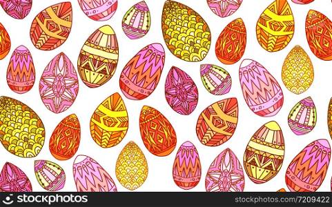 Seamless texture with doodle easter eggs. Vector background for your design. Seamless texture with doodle easter eggs. Vector background for