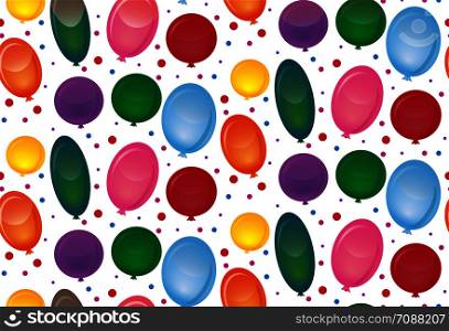 Seamless texture with festive balloons on a white background. Vector pattern for wrapping paper, fabrics and your design. Seamless texture with festive balloons on a white background.