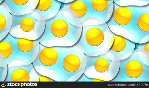 Seamless texture with fried eggs. Omelette. Vector background for your creativity. Seamless texture with fried eggs. Omelette.