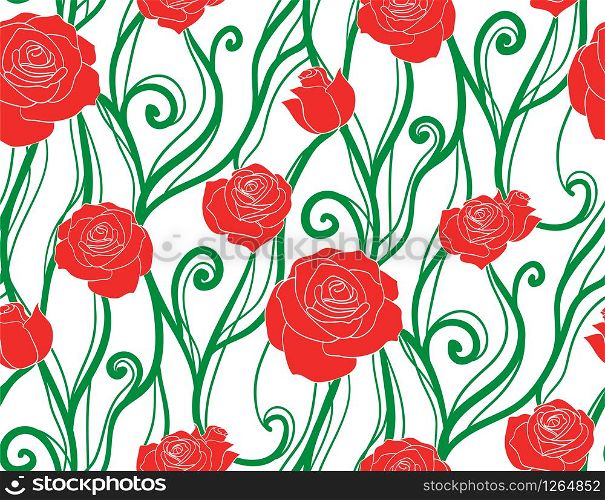 Seamless texture with intertwined vines and roses. Vector background for your creativity. Seamless texture with intertwined vines and roses. Vector backgr