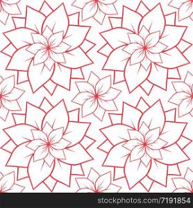 Seamless texture with outline of pink lotus flowers. Vector background for spa centers, yoga studios, postcards and your design. Seamless texture with outline of pink lotus flowers. Vector back