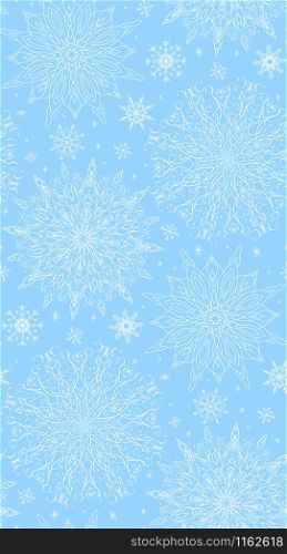 Seamless texture with tracery winter snowflakes for your creativity. Seamless texture with tracery winter snowflakes for your creativ