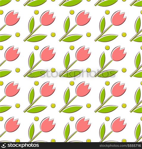 Seamless texture with tulips