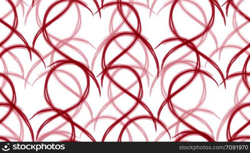 Seamless texture with wavy red hearts. Festive vector background. Seamless texture with wavy red hearts.