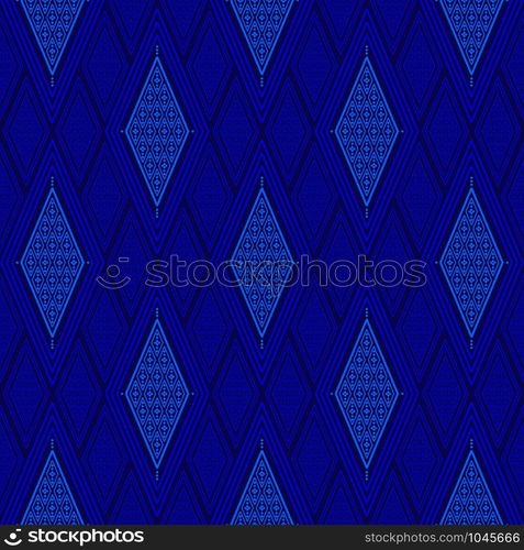 seamless Thai pattern, blue and white modern shape for design, porcelain, ceramic tile, texture, wall, paper and fabric, vector illustration