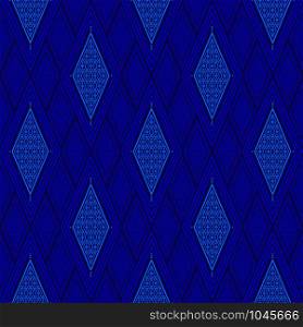 seamless Thai pattern, blue and white modern shape for design, porcelain, ceramic tile, texture, wall, paper and fabric, vector illustration
