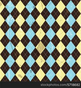 Seamless tiled background of a grunge argyle style pattern