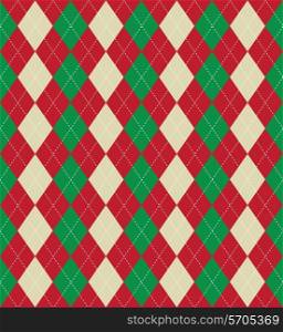 Seamless tiled background of an argyle style pattern using Christmas colours