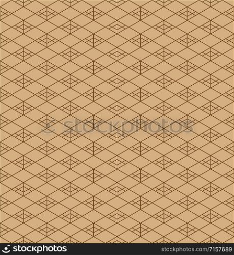 Seamless traditional geometric Japanese ornament.Brown colors lines and background.Average thickness lines.. Seamless traditional Japanese ornament.Brown colors lines and background.