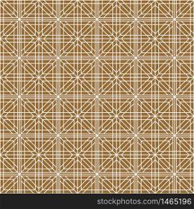 Seamless traditional geometric Japanese ornament.Golden color background and white layer lines.Average thickness lines.Square lattice.. Seamless traditional Japanese ornament.Golden color background.White lines.
