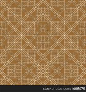 Seamless traditional geometric Japanese ornament.Golden color background and white layer lines.Fine lines.Square lattice.. Seamless traditional Japanese ornament.Golden color background.White lines.