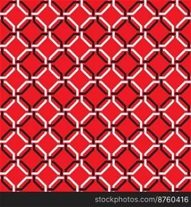 Seamless traditional red and black vintage wave pattern background.