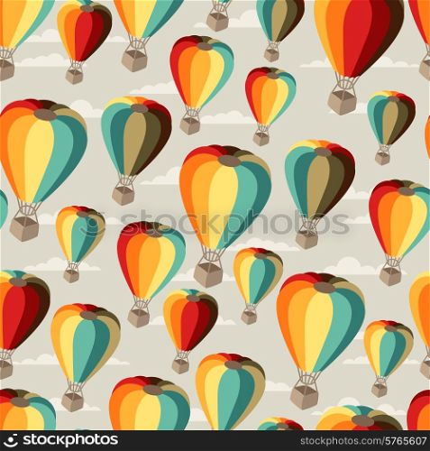 Seamless travel pattern of hot air balloons.