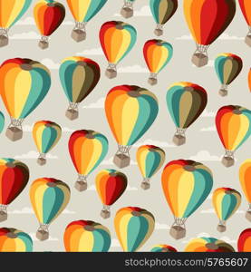 Seamless travel pattern of hot air balloons.