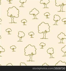 Seamless tree plant pattern background in vector